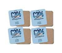Thumbnail for Cessna 206 Stationair design on light blue 4 pieces set coaster