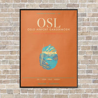 Thumbnail for Oslo Airport Gardermoen OSL - Canvas Framed - Orange