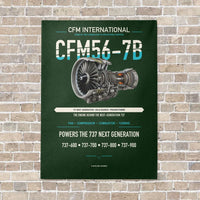Thumbnail for CFM56-7B vertical canvas print - no frame - dark green background