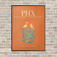Thumbnail for Phoenix Sky Harbor International Airport PHX - Canvas Framed - Orange