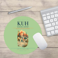 Thumbnail for Kushiro Airport (KUH) design on light green round mouse pad