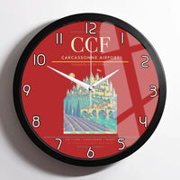 Thumbnail for Carcassonne Airport CCF Wall-Clock Framed - Red