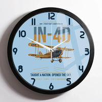 Thumbnail for Curtiss JN-4D Jenny design on light blue framed wall clock