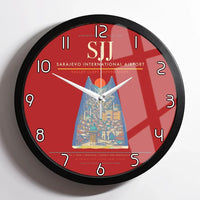 Thumbnail for Sarajevo International Airport SJJ Wall-Clock Framed - Red