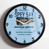 Thumbnail for SPEY 511 design on light blue framed wall clock