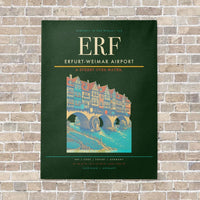 Thumbnail for Erfurt-Weimar Airport ERF vertical canvas print - no frame - dark green background