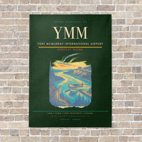 Thumbnail for Fort McMurray International Airport YMM vertical canvas print - no frame - dark green background