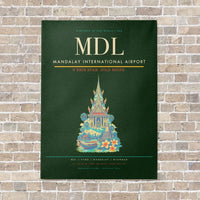Thumbnail for Mandalay International Airport MDL vertical canvas print - no frame - dark green background