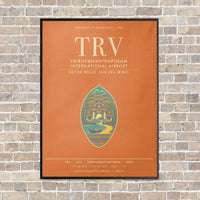 Thumbnail for Thiruvananthapuram International Airport TRV - Canvas Framed - Orange