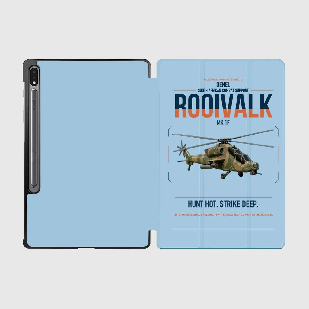 Denel Rooivalk Mk 1F design on light blue samsung tablet tablet case
