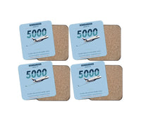 Thumbnail for Bombardier Global 5000 design on light blue 4 pieces set coaster