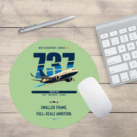 Thumbnail for Boeing 737 MAX 7 design on light green round mouse pad