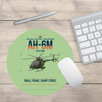 Thumbnail for MD AH-6M Little Bird design on light green round mouse pad