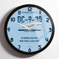 Thumbnail for McDonnell Douglas DC-9-30 design on light blue framed wall clock