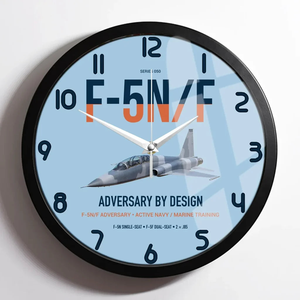 F-5N F Adversary design on light blue framed wall clock