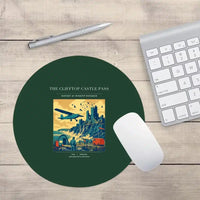 Thumbnail for VINTAGE G4447 - The Clifftop Castle Pass - Designed Mouse Pads design on darkgreen round