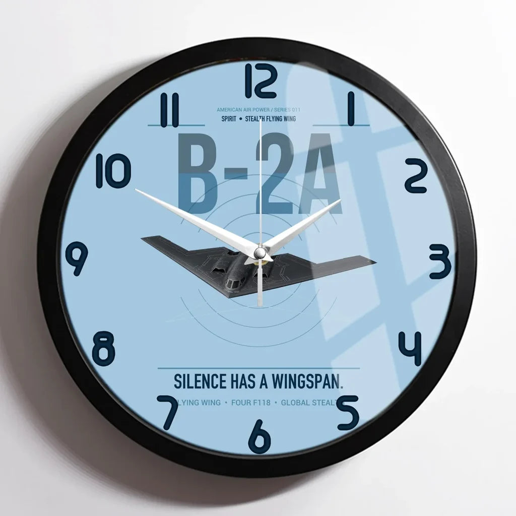 B-2A Spirit design on light blue framed wall clock