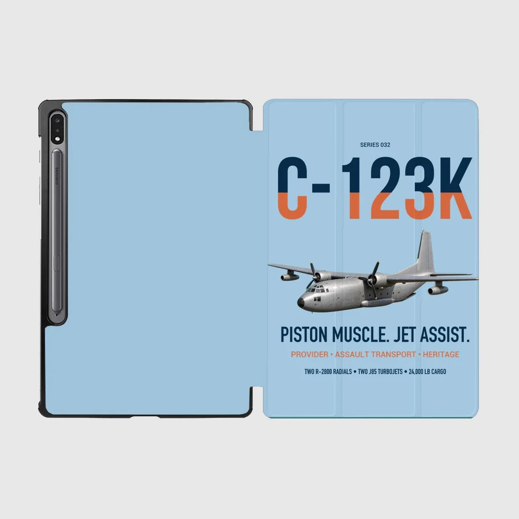 C-123K Provider design on light blue samsung tablet tablet case