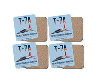 Thumbnail for T-7A Red Hawk design on light blue 4 pieces set coaster