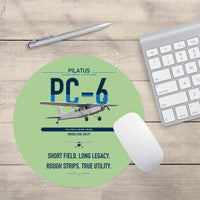 Thumbnail for Pilatus PC-6 Porter design on light green round mouse pad