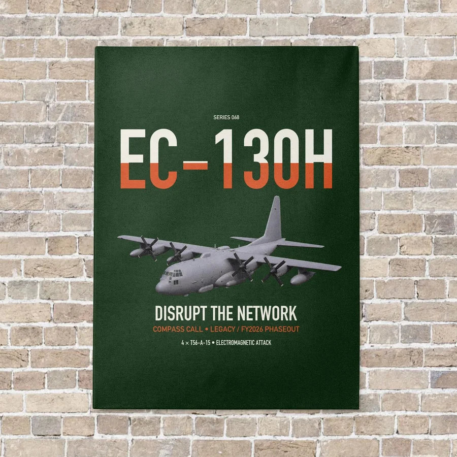 EC-130H Compass Call vertical canvas print - no frame - dark green background