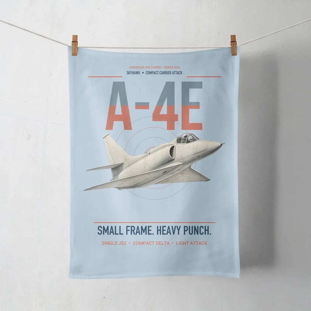 A-4E Skyhawk design on light blue towel