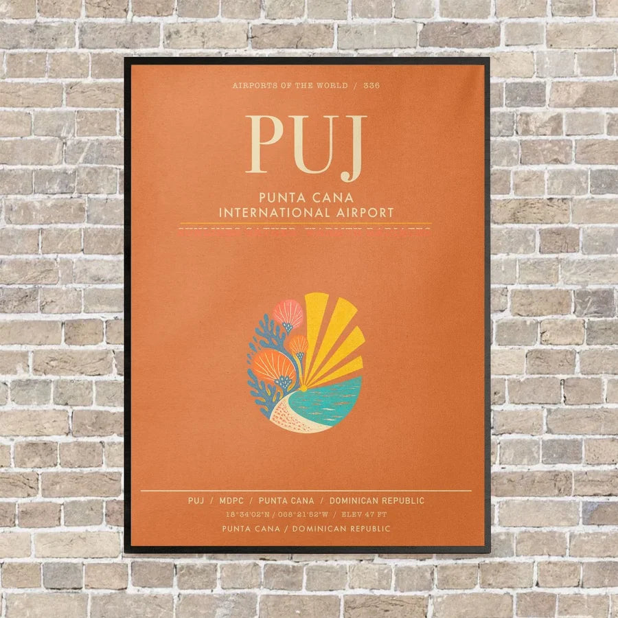 Punta Cana International Airport PUJ - Canvas Framed - Orange