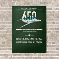 Thumbnail for Cessna Citation 650 - Citation III vertical canvas print - no frame - dark green background