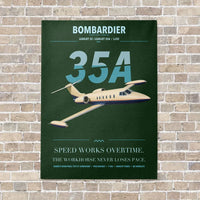 Thumbnail for Bombardier Learjet 35A vertical canvas print - no frame - dark green background