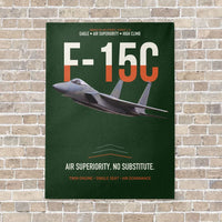 Thumbnail for F-15C Eagle Air Superiority No Substitute vertical canvas print - no frame - dark green background