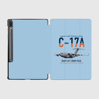 Thumbnail for C-17A Globemaster III design on light blue samsung tablet tablet case