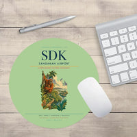 Thumbnail for Sandakan Airport (SDK) design on light green round mouse pad