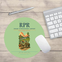 Thumbnail for Swami Vivekananda Airport (RPR) design on light green round mouse pad