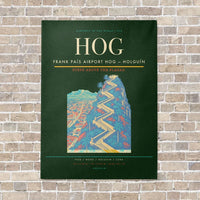Thumbnail for Frank País Airport HOG — Holguín vertical canvas print - no frame - dark green background