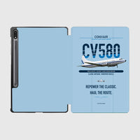 Thumbnail for Convair 580 design on light blue samsung tablet tablet case