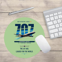Thumbnail for Boeing 707-320C design on light green round mouse pad