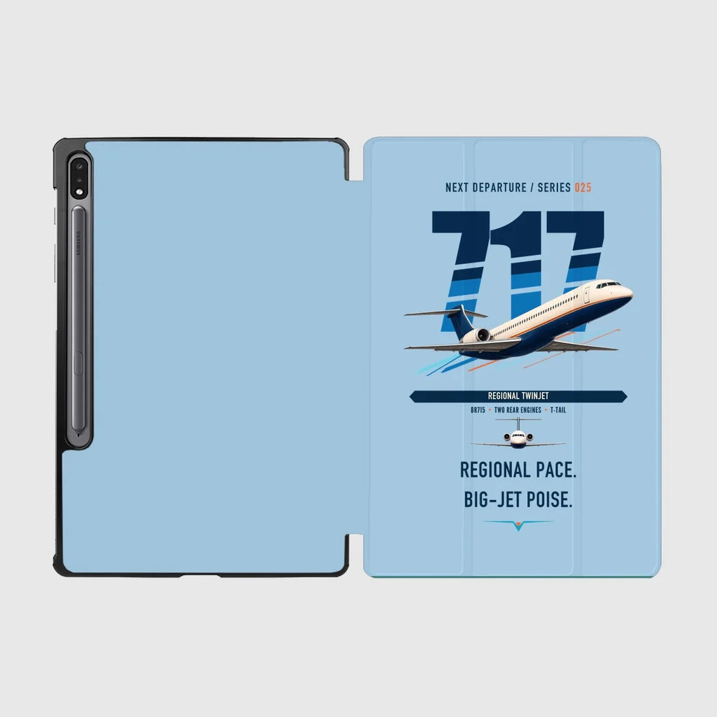 Boeing 717-200 design on light blue samsung tablet tablet case