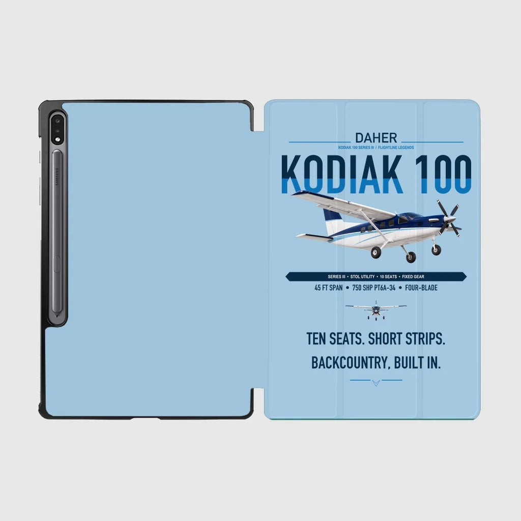 Daher Kodiak 100 Series III design on light blue samsung tablet tablet case