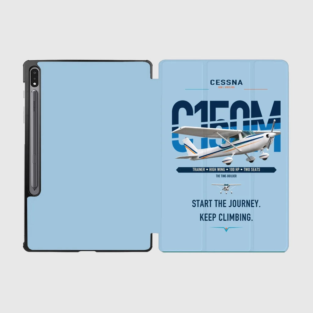 Cessna 150M design on light blue samsung tablet tablet case