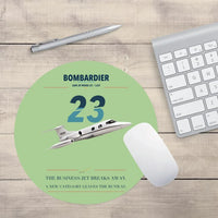 Thumbnail for Bombardier Learjet 23 design on light green round mouse pad