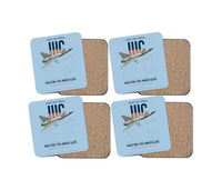 Thumbnail for Dassault Mirage IIIC design on light blue 4 pieces set coaster