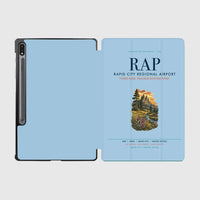 Thumbnail for Rapid City Regional Airport (RAP) design on light blue samsung tablet tablet case
