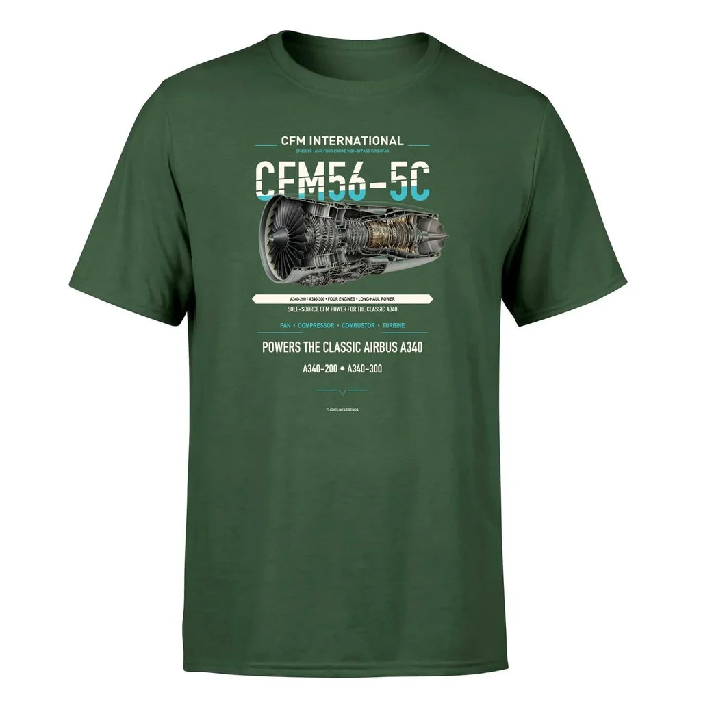 CFM56-5C design on dark green single side
