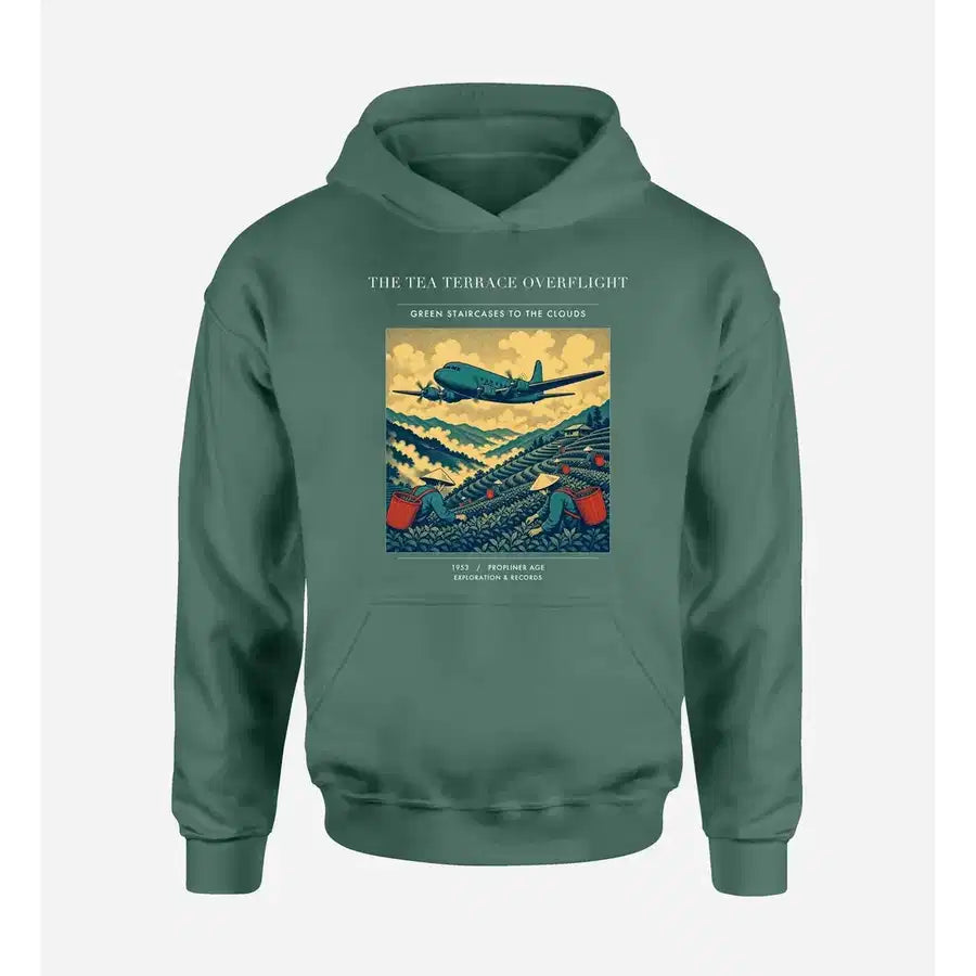 VINTAGE G4342 - The Tea Terrace Overflight - Premium Hoodie design on green premium