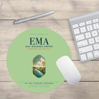 Thumbnail for East Midlands Airport (EMA) design on light green round mouse pad