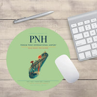 Thumbnail for Phnom Penh International Airport (PNH) design on light green round mouse pad
