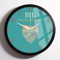Thumbnail for Billings Logan International Airport BIL Wall-Clock Framed - Turquoise