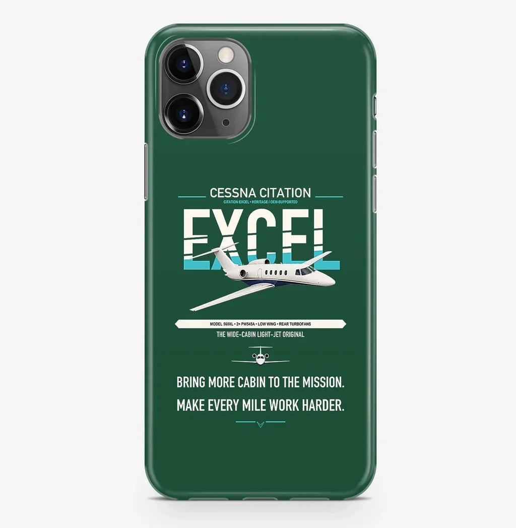 Cessna Citation Excel design on dark green magsafe iphone case, for iPhone Pro Max