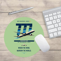 Thumbnail for Boeing 777-9 design on light green round mouse pad