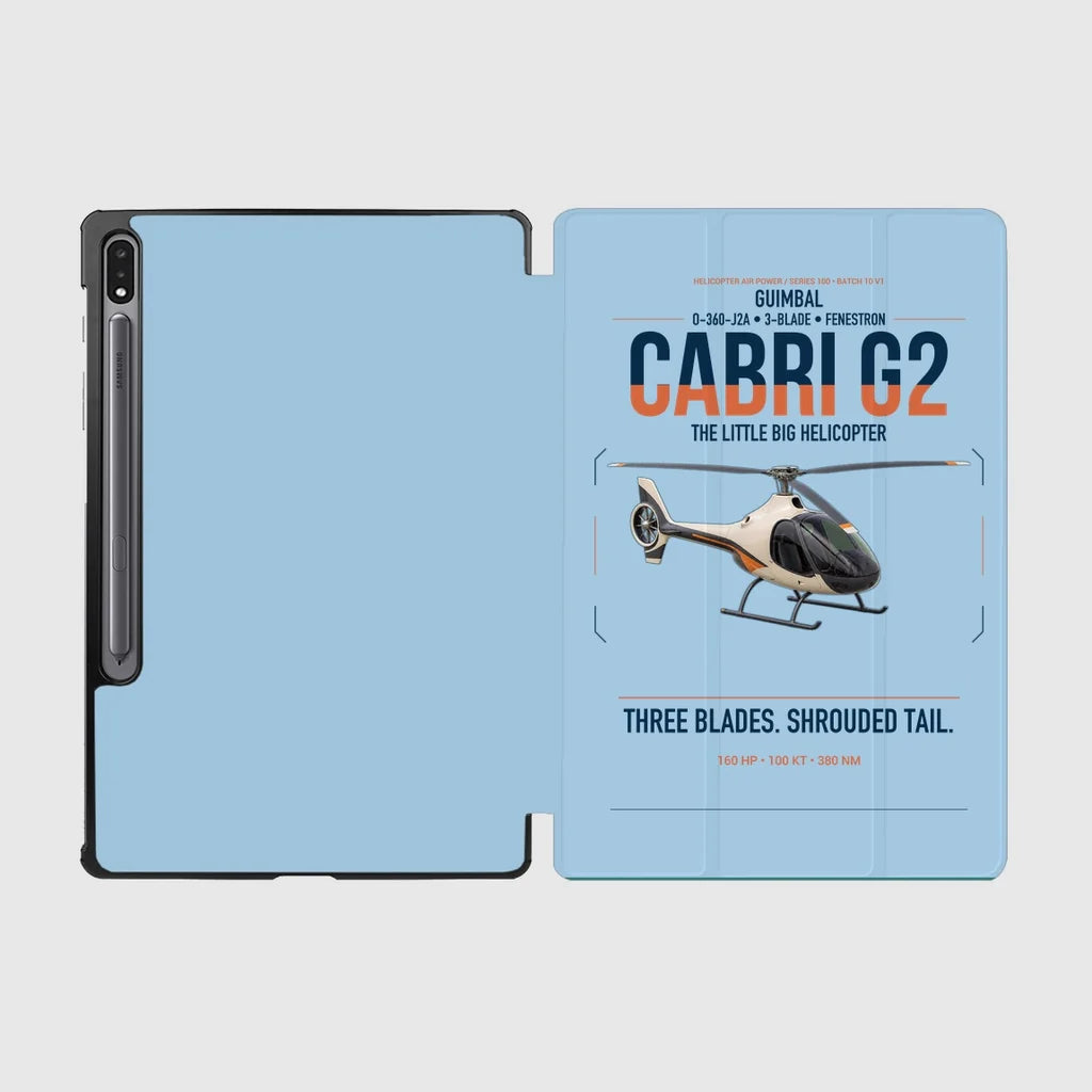 Guimbal Cabri G2 design on light blue samsung tablet tablet case